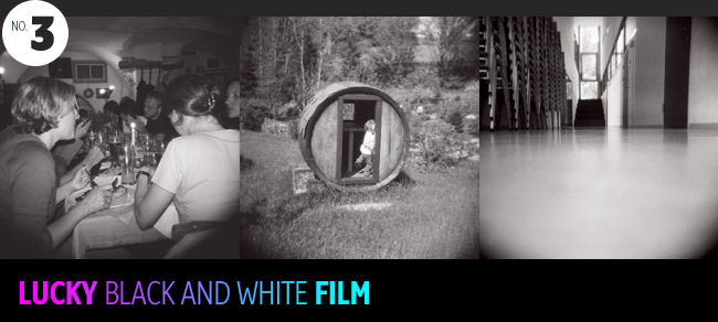 lucky black and white film