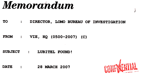 Confidential Lomo Memo to the Director