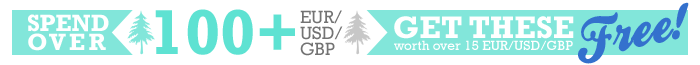 Spend over 100 EUR/USD/GBP and get these for free worth over 15 EUR/USD/GBP!