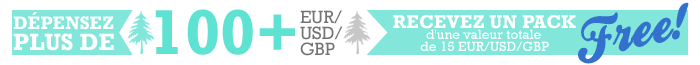 Spend over 100 EUR/USD/GBP and get these for free worth over 15 EUR/USD/GBP!