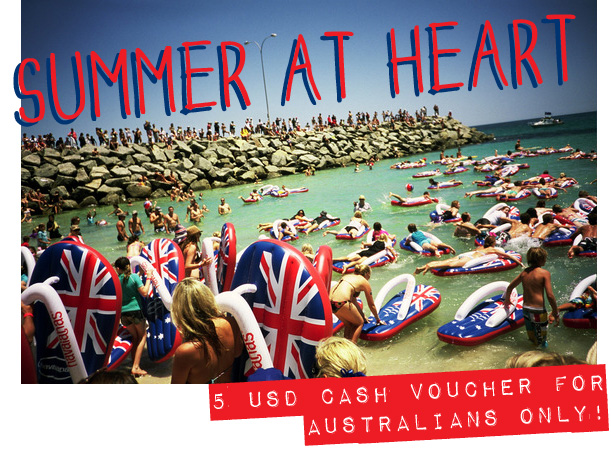 Summer at Heart, 5 USD voucher for Australians only!